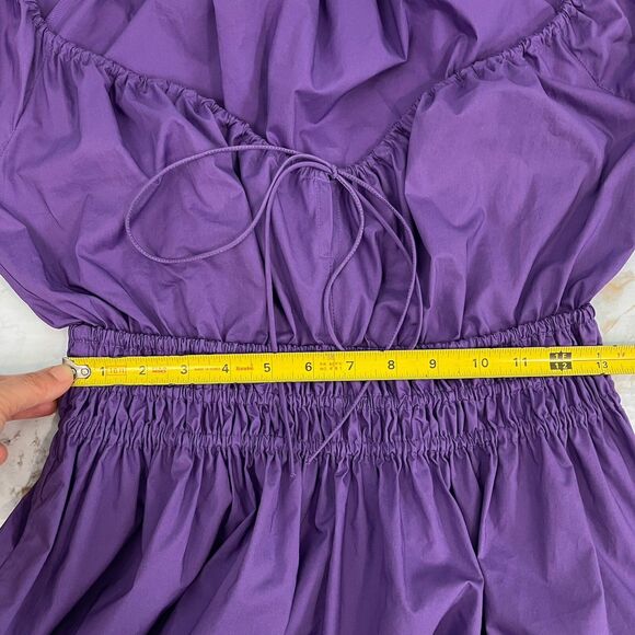 Rebecca Taylor Smocked Waist Midi Milkmaid Dress Small Purple Wimsigoth Grunge - Picture 14 of 16